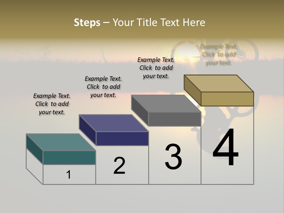 Mountain Biker Girl Silhouette In Sunrise PowerPoint Template