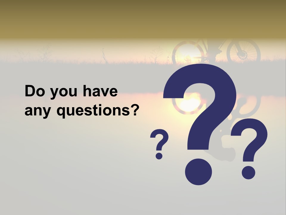 Mountain Biker Girl Silhouette In Sunrise PowerPoint Template