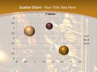 Warm And Golden Lite Saxophone Against Reflective Background With Copy Space PowerPoint Template