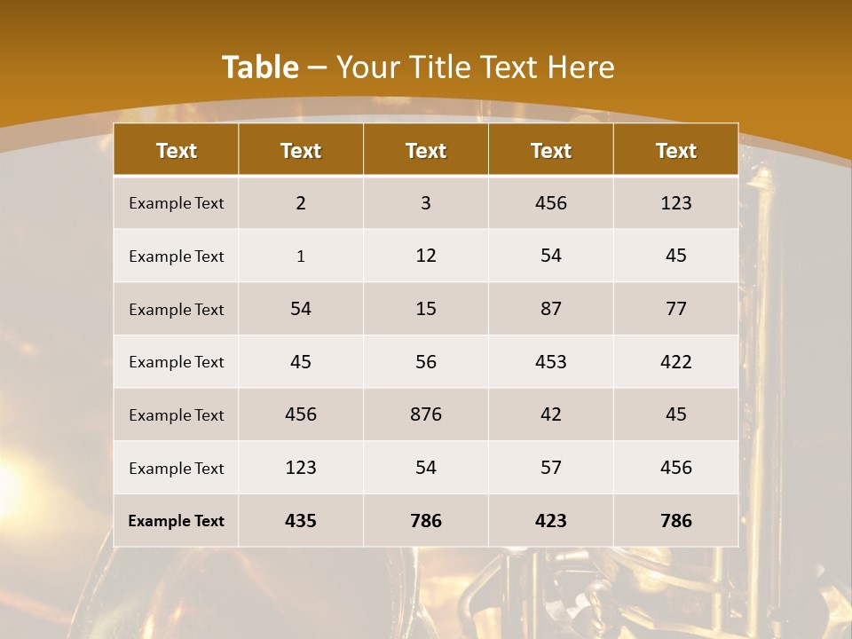 Warm And Golden Lite Saxophone Against Reflective Background With Copy Space PowerPoint Template