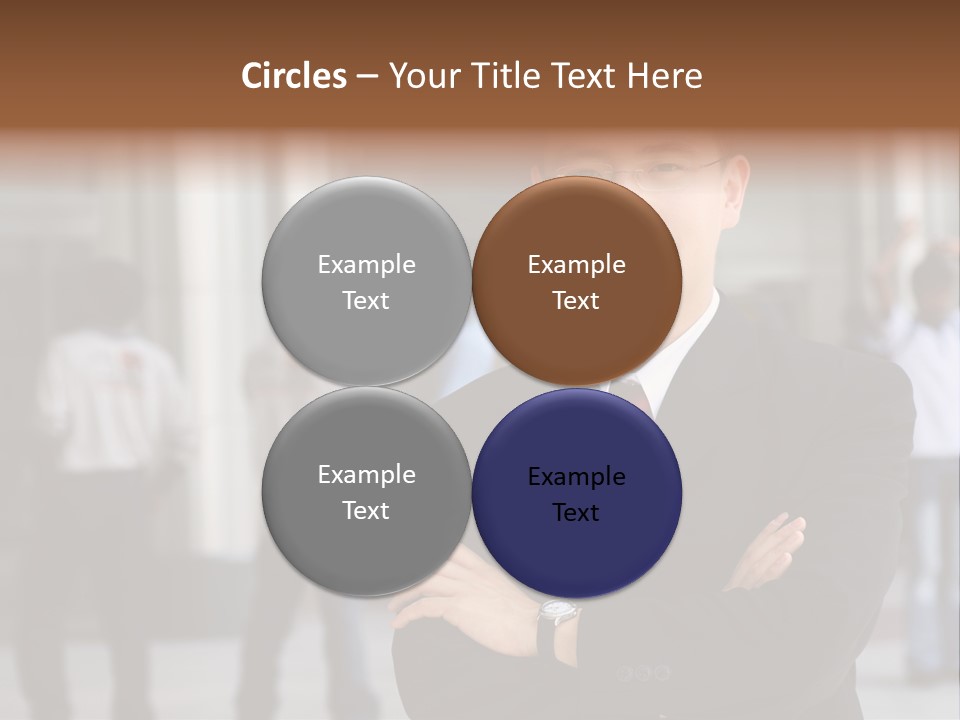 Good Looking Asian Business Man Standing With Arms Folded. PowerPoint Template