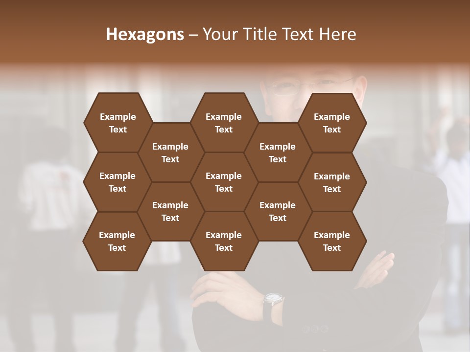 Good Looking Asian Business Man Standing With Arms Folded. PowerPoint Template