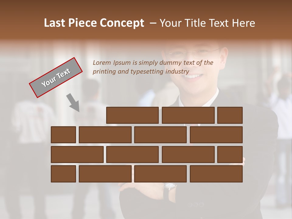 Good Looking Asian Business Man Standing With Arms Folded. PowerPoint Template