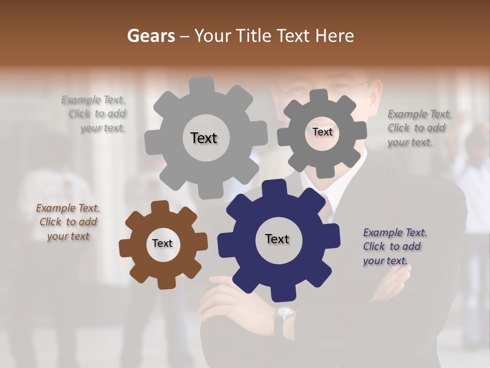 Good Looking Asian Business Man Standing With Arms Folded. PowerPoint Template