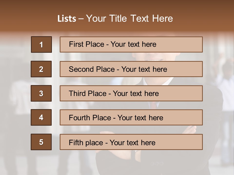 Good Looking Asian Business Man Standing With Arms Folded. PowerPoint Template