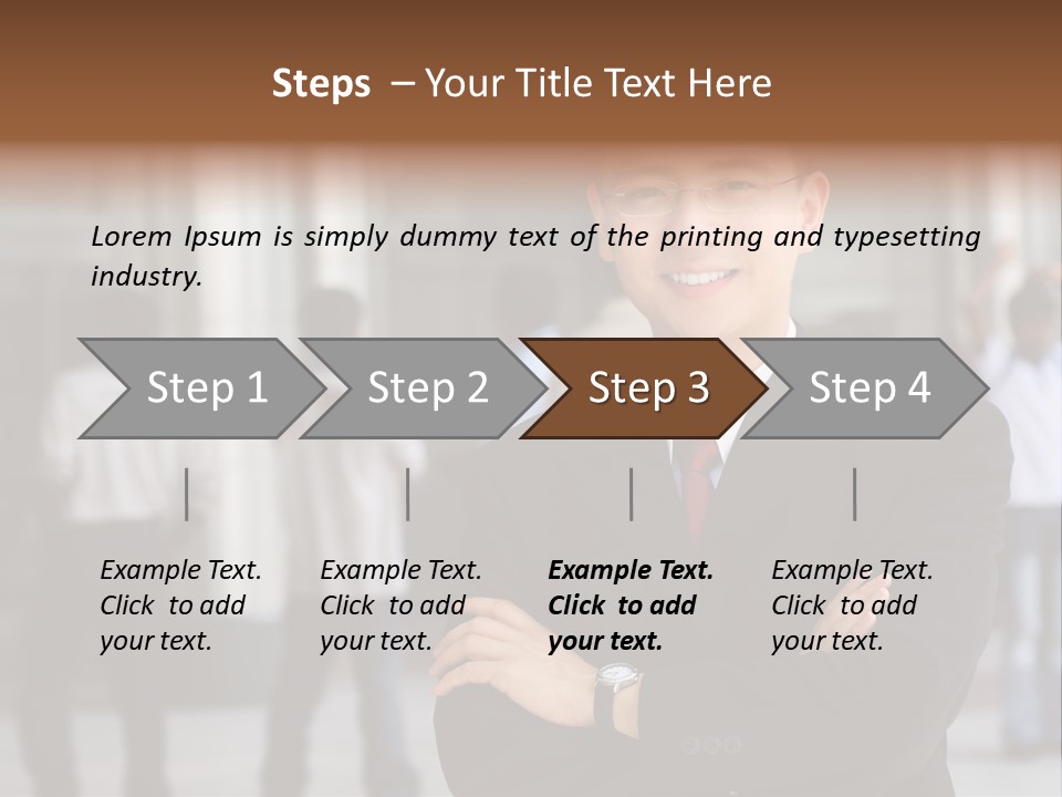 Good Looking Asian Business Man Standing With Arms Folded. PowerPoint Template