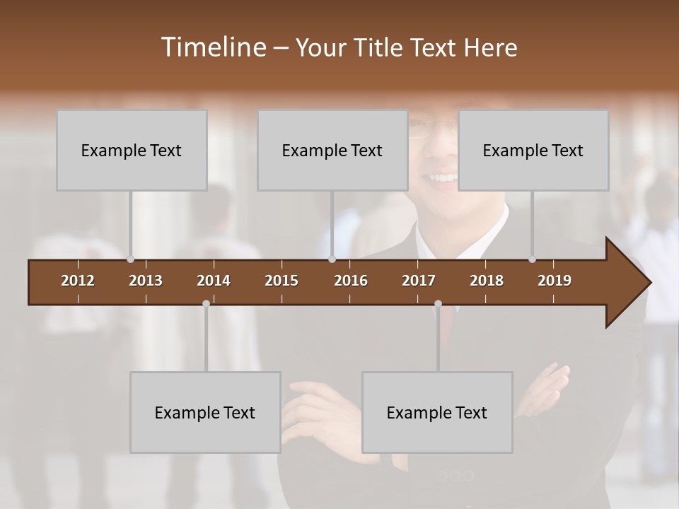Good Looking Asian Business Man Standing With Arms Folded. PowerPoint Template