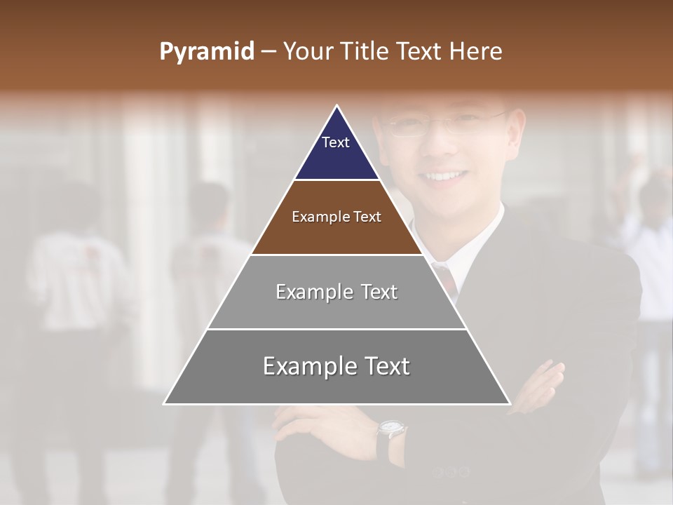 Good Looking Asian Business Man Standing With Arms Folded. PowerPoint Template