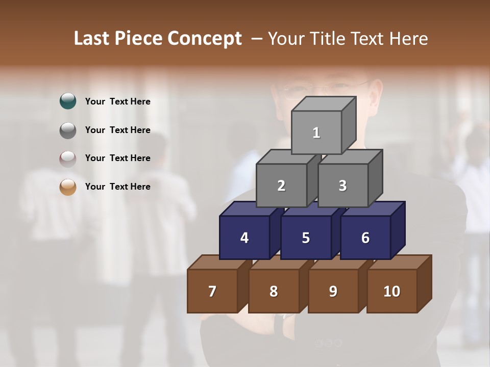 Good Looking Asian Business Man Standing With Arms Folded. PowerPoint Template