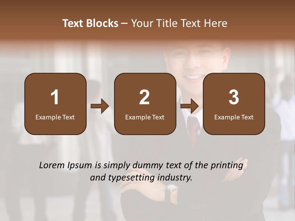 Good Looking Asian Business Man Standing With Arms Folded. PowerPoint Template