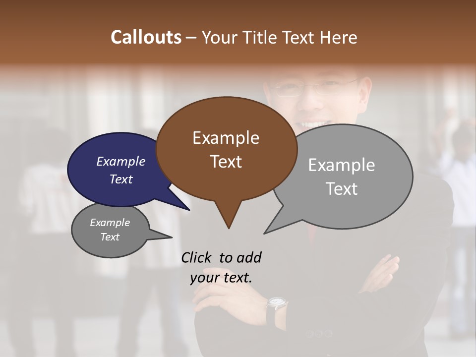 Good Looking Asian Business Man Standing With Arms Folded. PowerPoint Template