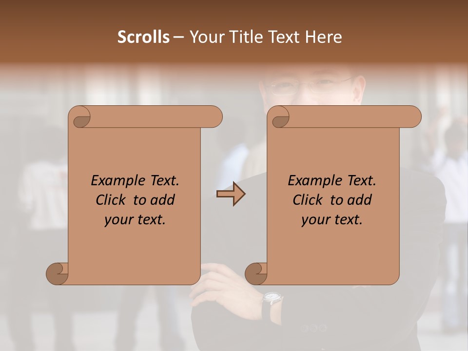 Good Looking Asian Business Man Standing With Arms Folded. PowerPoint Template