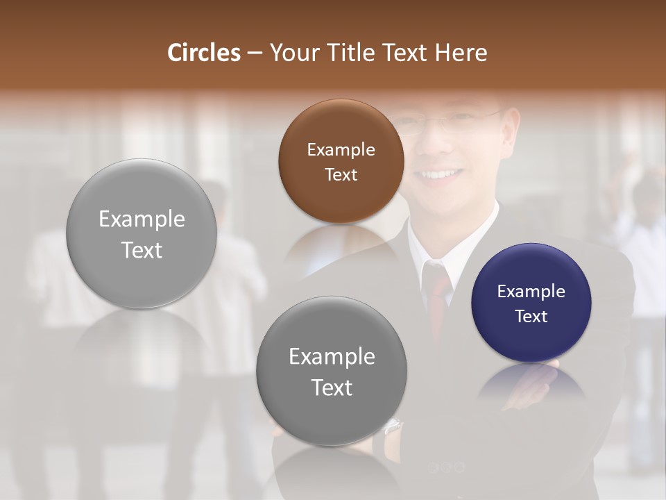 Good Looking Asian Business Man Standing With Arms Folded. PowerPoint Template