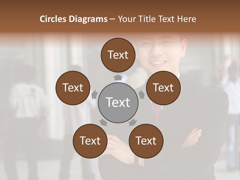 Good Looking Asian Business Man Standing With Arms Folded. PowerPoint Template