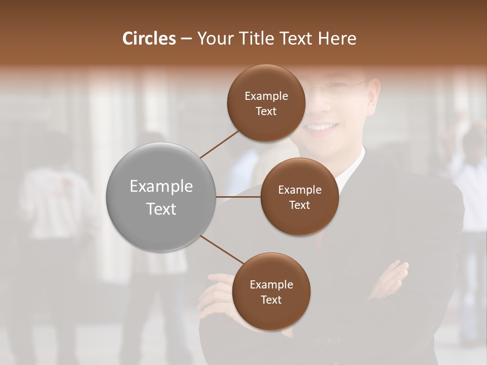 Good Looking Asian Business Man Standing With Arms Folded. PowerPoint Template