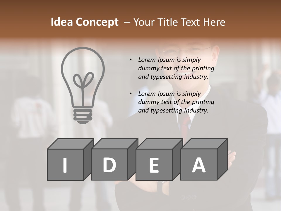 Good Looking Asian Business Man Standing With Arms Folded. PowerPoint Template