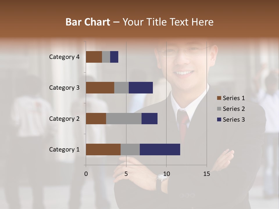 Good Looking Asian Business Man Standing With Arms Folded. PowerPoint Template