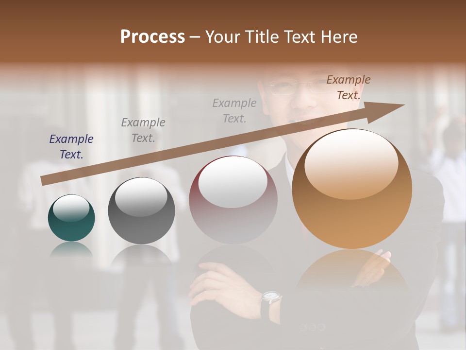 Good Looking Asian Business Man Standing With Arms Folded. PowerPoint Template