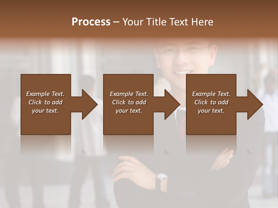 Good Looking Asian Business Man Standing With Arms Folded. PowerPoint Template