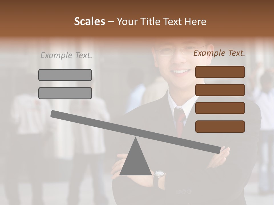 Good Looking Asian Business Man Standing With Arms Folded. PowerPoint Template
