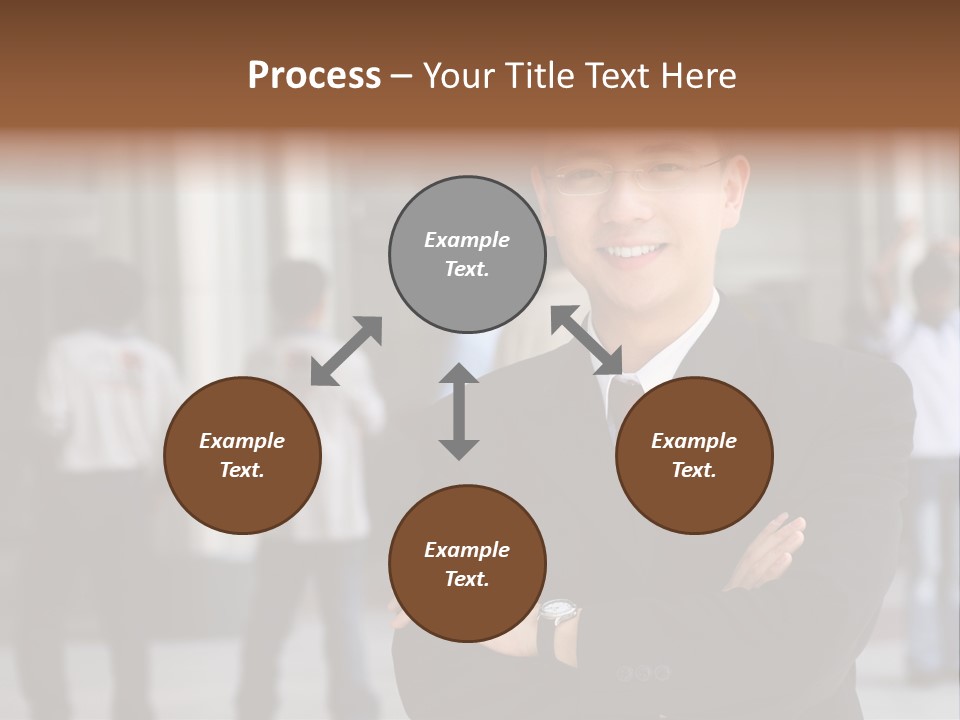 Good Looking Asian Business Man Standing With Arms Folded. PowerPoint Template