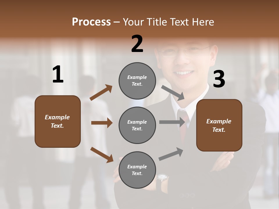 Good Looking Asian Business Man Standing With Arms Folded. PowerPoint Template