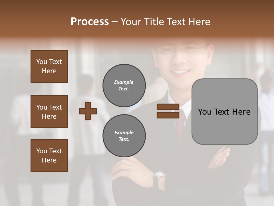 Good Looking Asian Business Man Standing With Arms Folded. PowerPoint Template