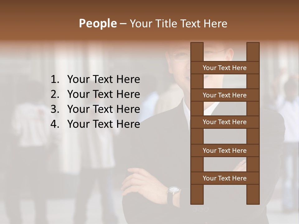 Good Looking Asian Business Man Standing With Arms Folded. PowerPoint Template