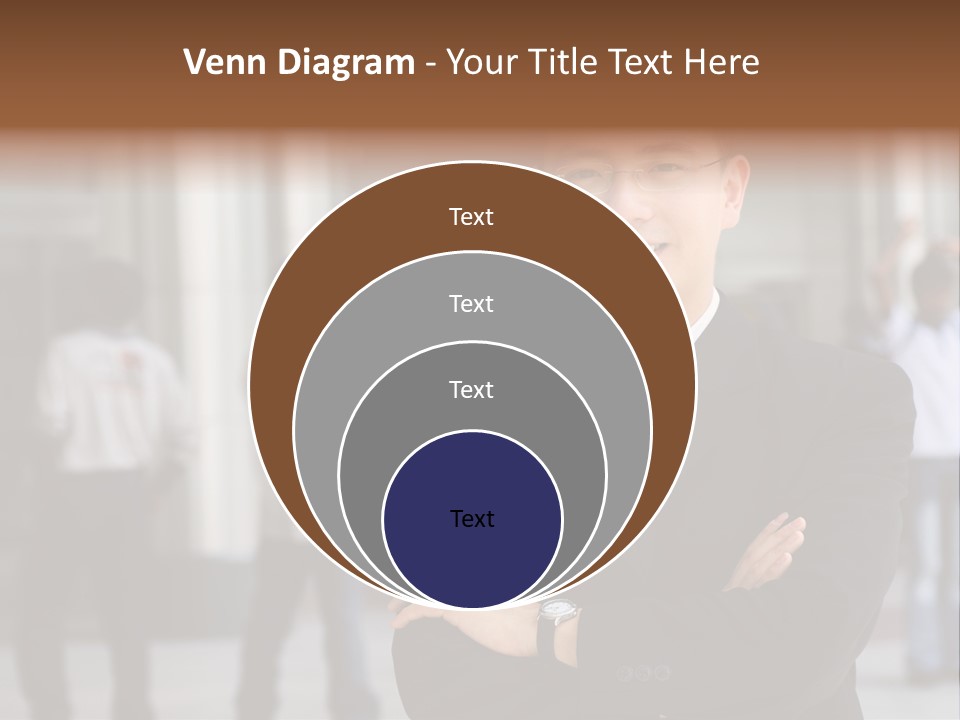 Good Looking Asian Business Man Standing With Arms Folded. PowerPoint Template