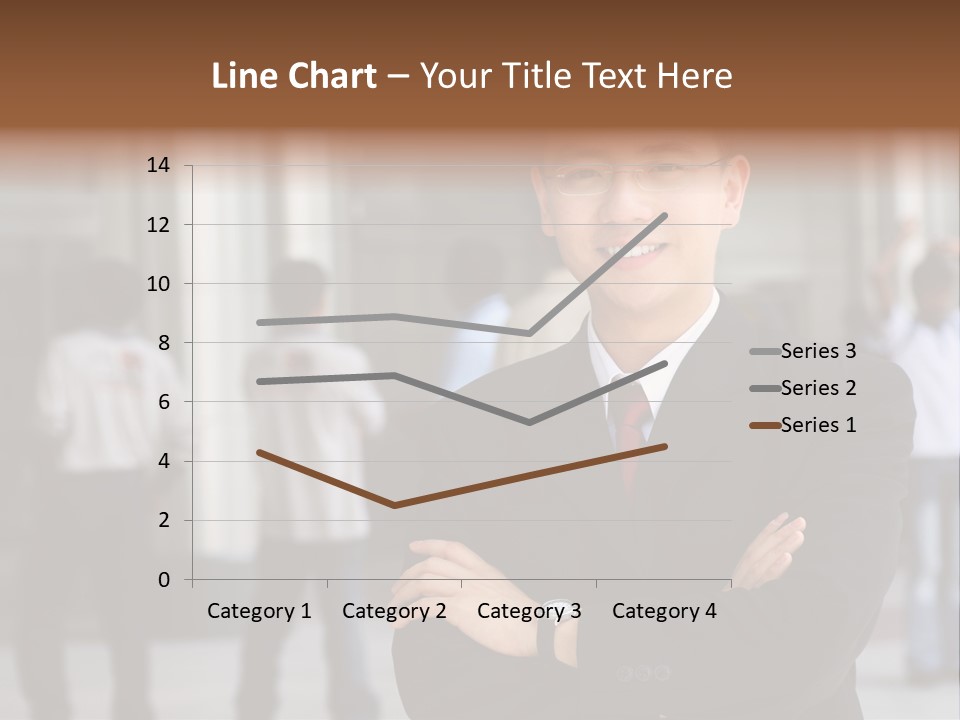 Good Looking Asian Business Man Standing With Arms Folded. PowerPoint Template