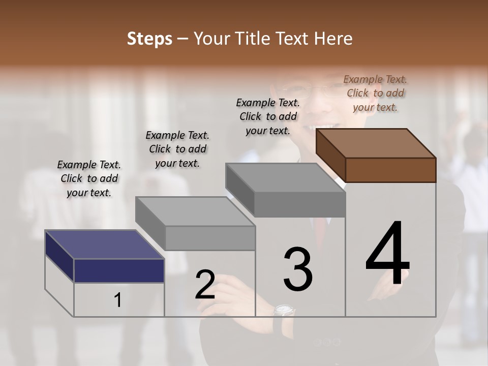 Good Looking Asian Business Man Standing With Arms Folded. PowerPoint Template