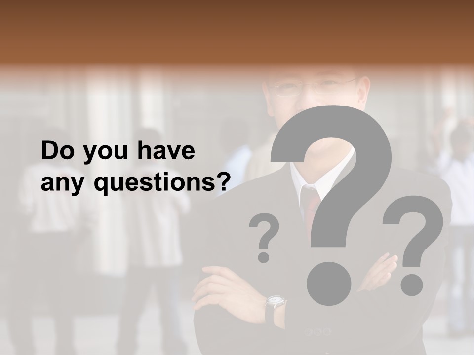 Good Looking Asian Business Man Standing With Arms Folded. PowerPoint Template