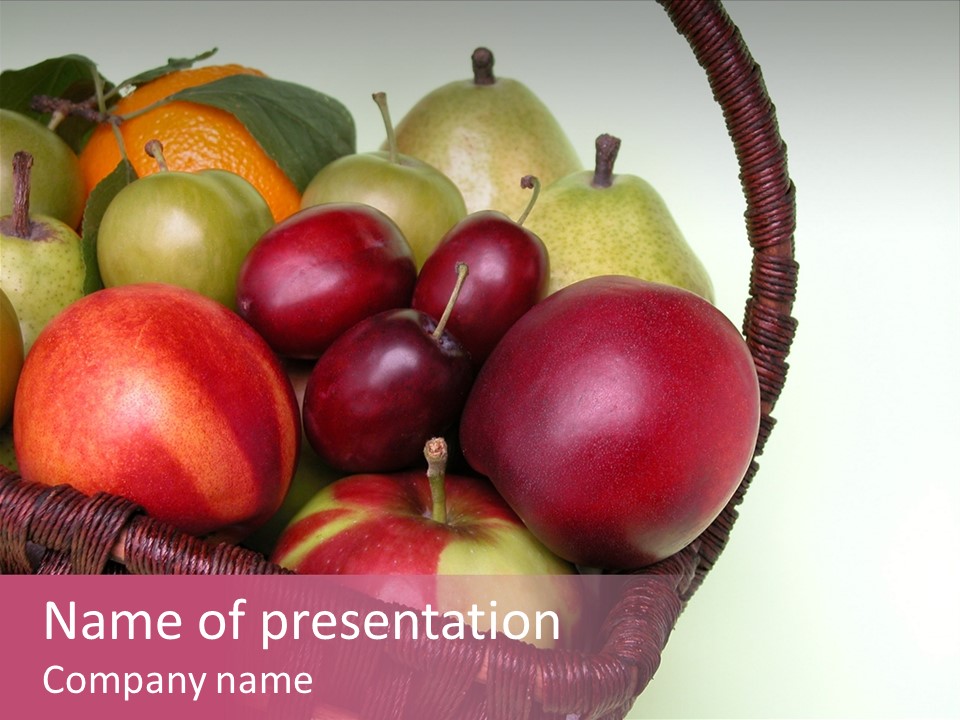 Fruits In Basket PowerPoint Template