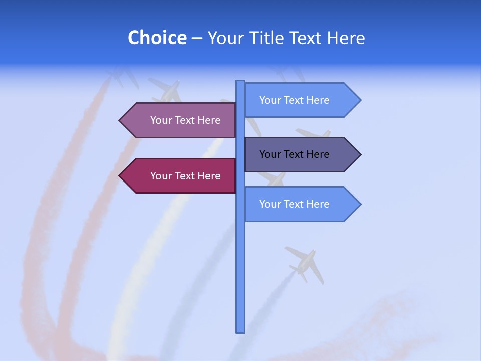 A Group Of Airplanes Flying In Formation With Colored Smoke Behind Them PowerPoint Template