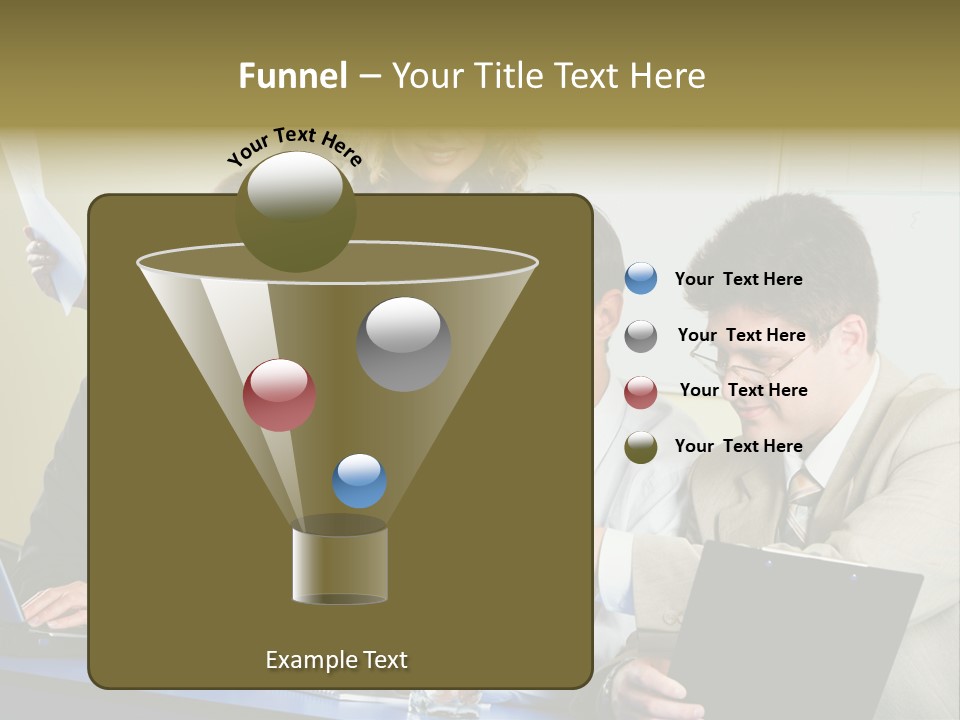 Group Of People Sitting At A Blue Table And Discussing Business Questions PowerPoint Template