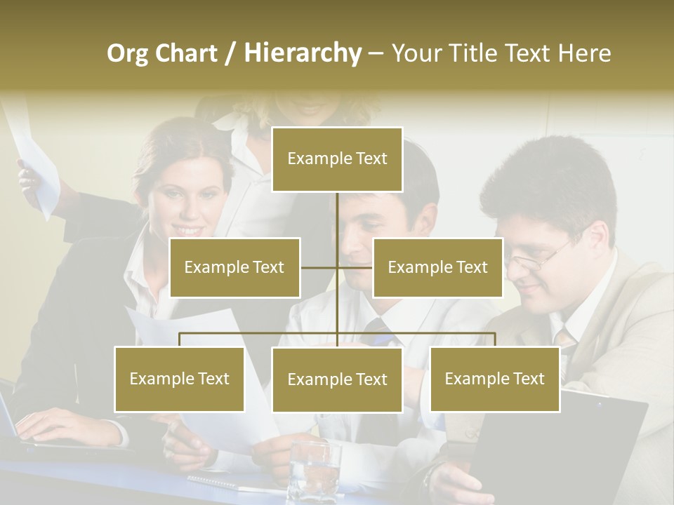Group Of People Sitting At A Blue Table And Discussing Business Questions PowerPoint Template