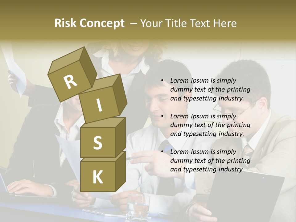 Group Of People Sitting At A Blue Table And Discussing Business Questions PowerPoint Template