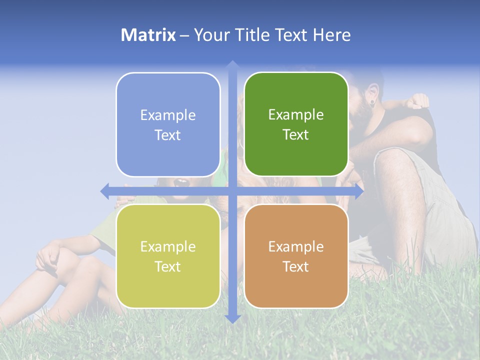 A Group Of People Sitting On The Grass With A Dog PowerPoint Template