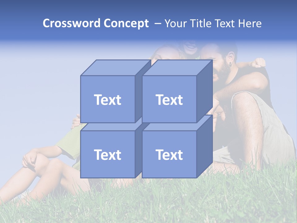 A Group Of People Sitting On The Grass With A Dog PowerPoint Template