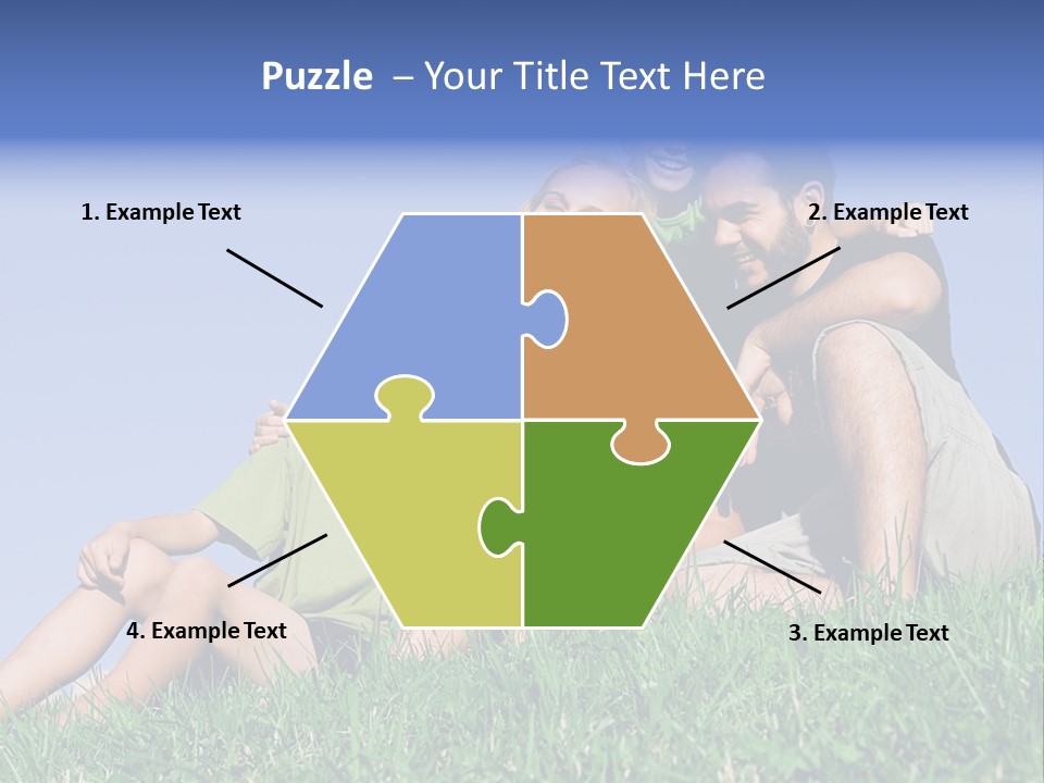 A Group Of People Sitting On The Grass With A Dog PowerPoint Template