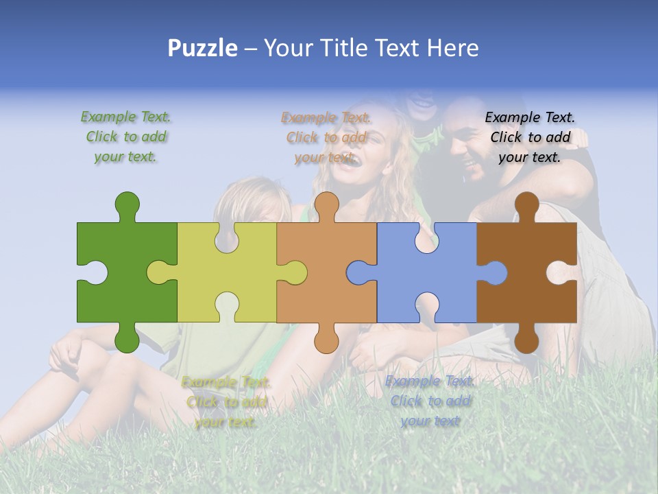 A Group Of People Sitting On The Grass With A Dog PowerPoint Template