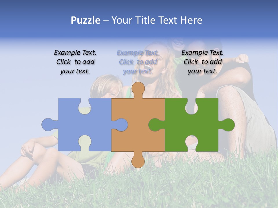 A Group Of People Sitting On The Grass With A Dog PowerPoint Template