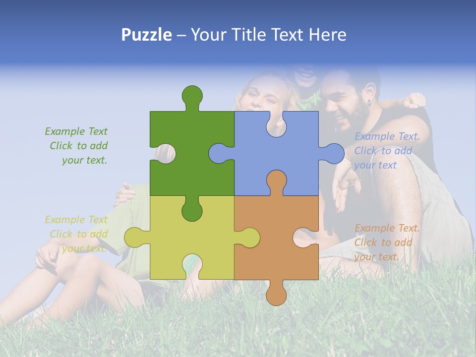 A Group Of People Sitting On The Grass With A Dog PowerPoint Template