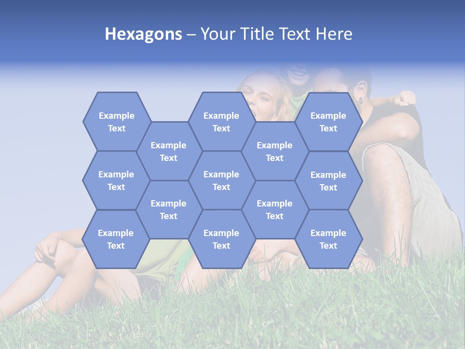 A Group Of People Sitting On The Grass With A Dog PowerPoint Template