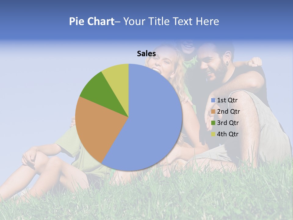 A Group Of People Sitting On The Grass With A Dog PowerPoint Template