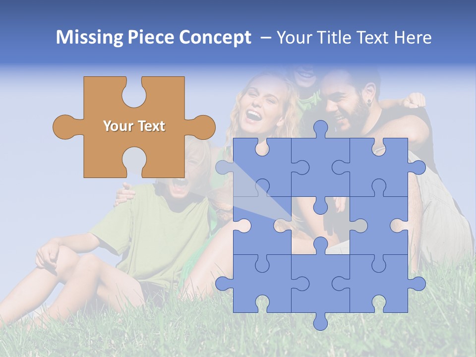 A Group Of People Sitting On The Grass With A Dog PowerPoint Template