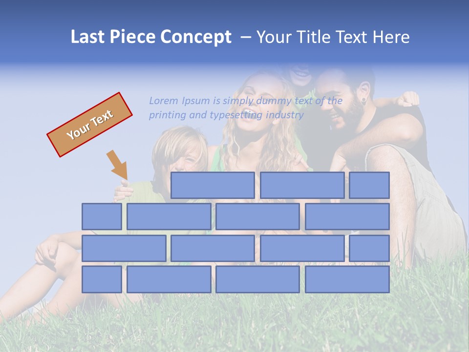 A Group Of People Sitting On The Grass With A Dog PowerPoint Template