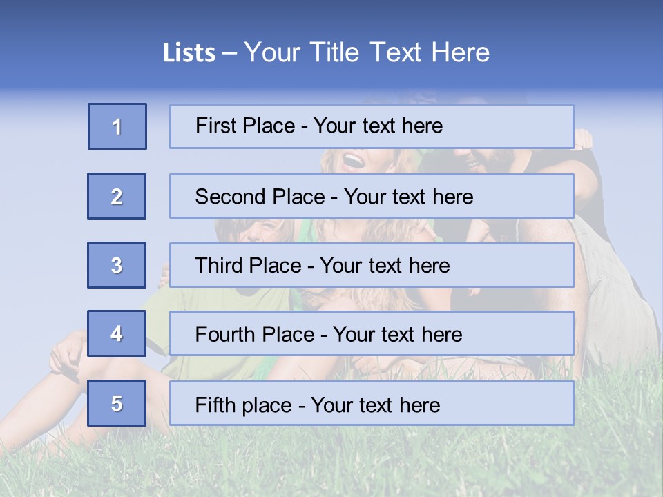 A Group Of People Sitting On The Grass With A Dog PowerPoint Template