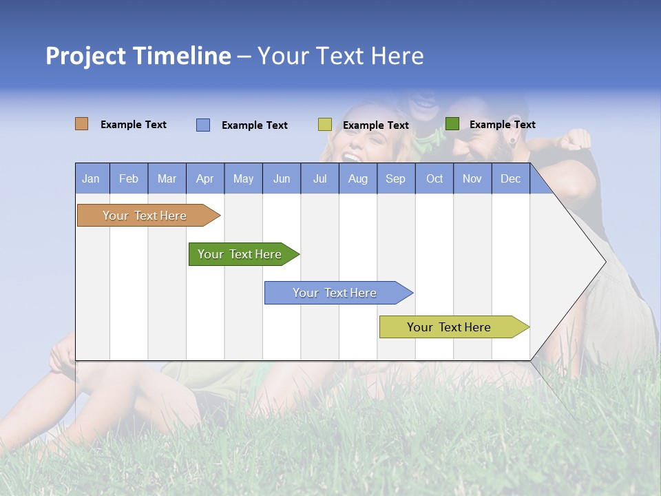 A Group Of People Sitting On The Grass With A Dog PowerPoint Template