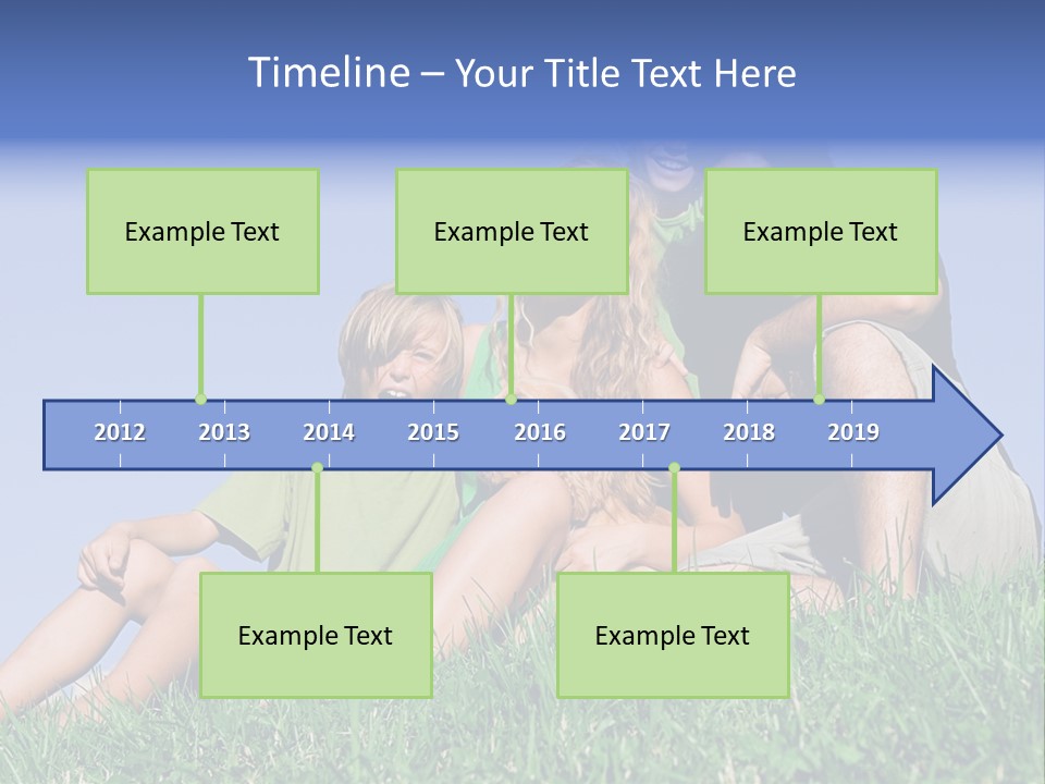 A Group Of People Sitting On The Grass With A Dog PowerPoint Template